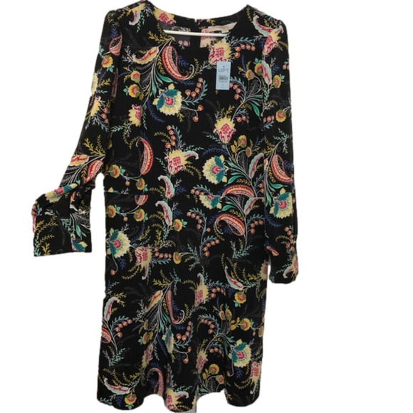 NWT Loft Floral Print Long Sleeve Zipper Closure - Picture 1 of 6